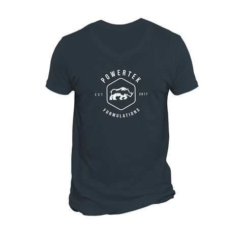 Powertek signature Vneck T-shirt (Navy/white)